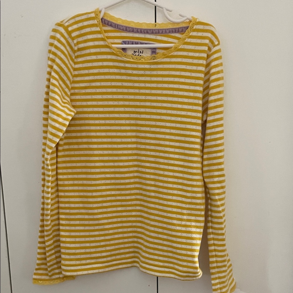Mini Biden Girls Long Sleeve Pointelle Top